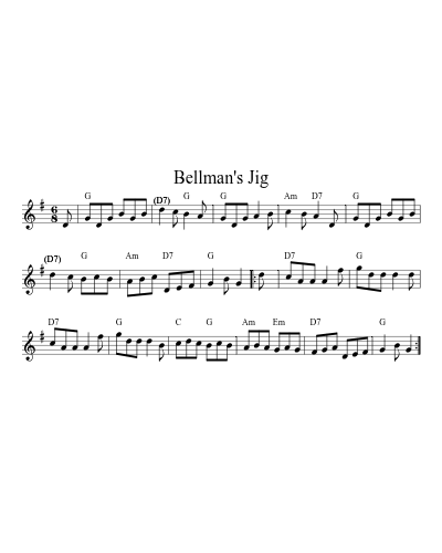 Bellman's Jig (Version 7) sheet music preview