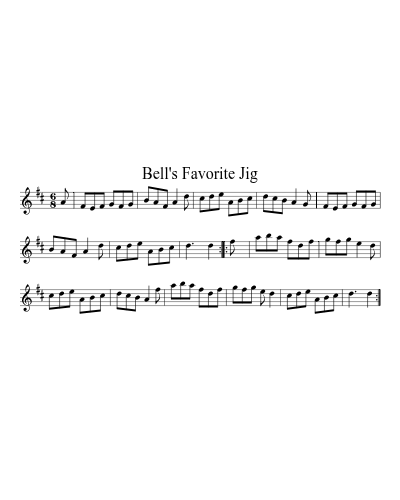 Bell's Favorite Jig sheet music preview