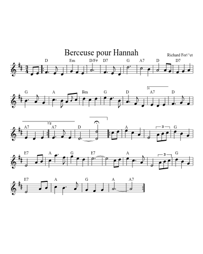 Berceuse pour Hannah (Version 2)