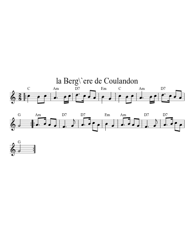 la Berg\`ere de Coulandon