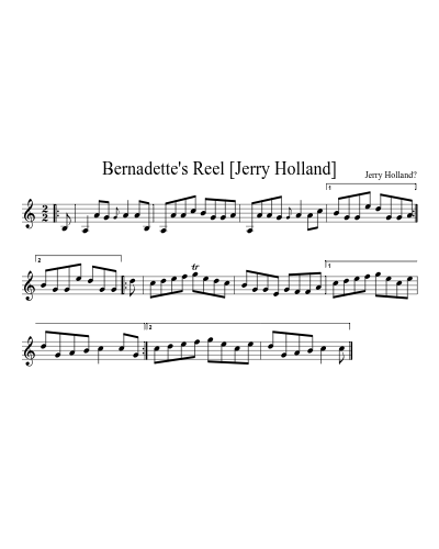 Bernadette's Reel [Jerry Holland] (Version 2)