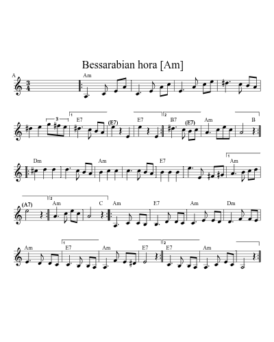 Bessarabian Hora    [Am] (Version 4)