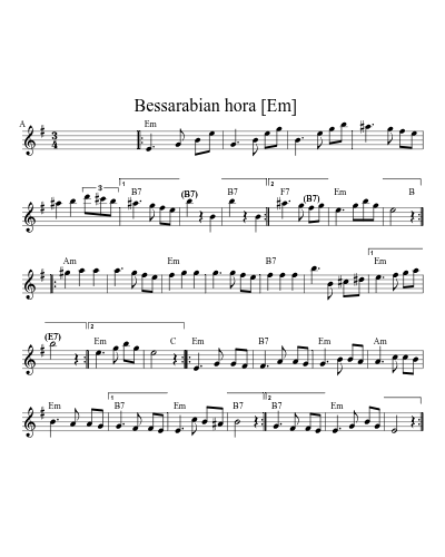 Bessarabian hora    [Em] sheet music preview