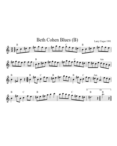 Beth Cohen Blues   (B) (Version 5)