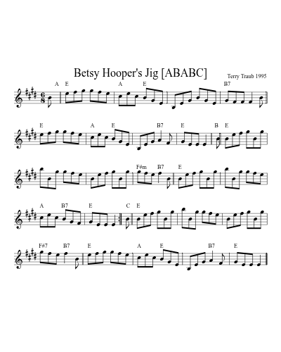 Betsy Hooper's Jig [ABABC]