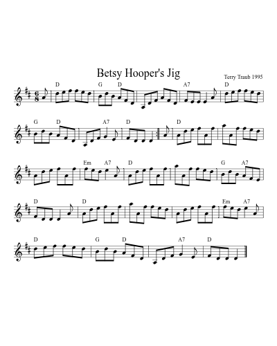Betsy Hooper's Jig (Version 5)