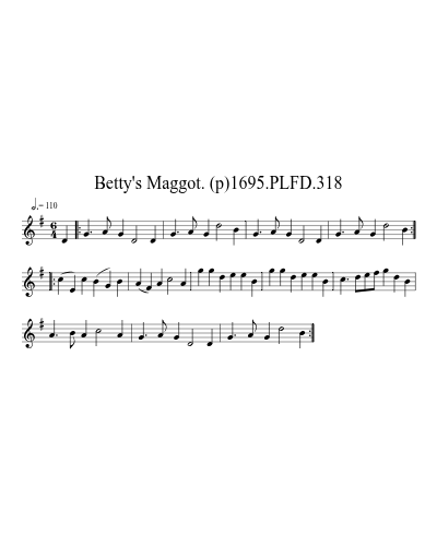 Betty's Maggot. (p)1695.PLFD.318