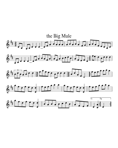 the Big Mule sheet music preview