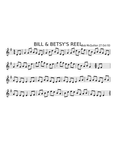 BILL & BETSY'S REEL (Bill And Betsys Reel)