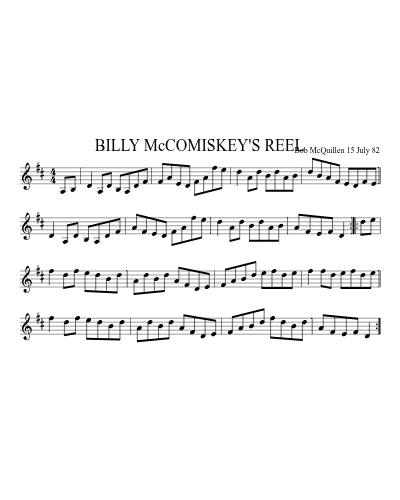 BILLY McCOMISKEY'S REEL (Version 2) preview