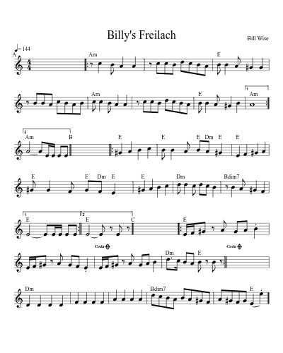 Billy's Freilach (Version 4)