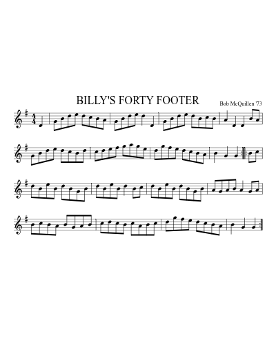 BILLY'S FORTY FOOTER (Version 2)
