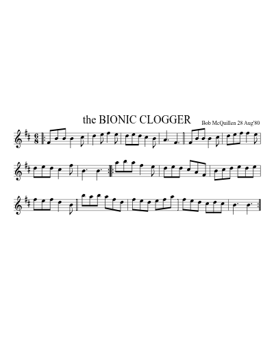 the BIONIC CLOGGER (Bionic Clogger) sheet music preview