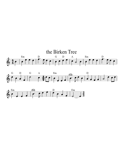 the Birken Tree (Version 5) sheet music preview