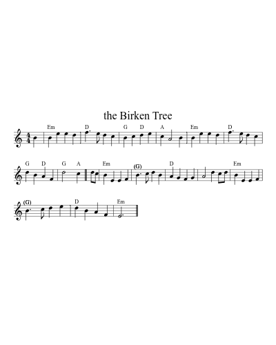 the Birken Tree (Version 6) sheet music preview