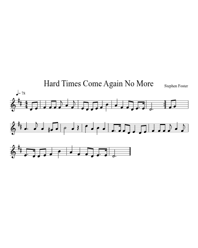 Hard Times Come Again No More