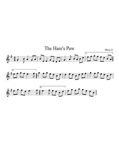 The Hare's Paw sheet music preview