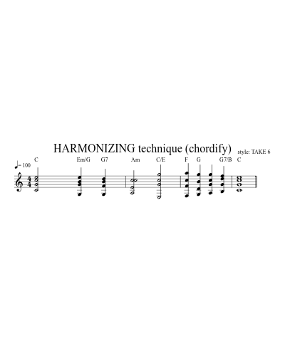 HARMONIZING technique (chordify)