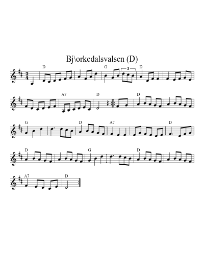 Bj\orkedalsvalsen (D) (Version 2)
