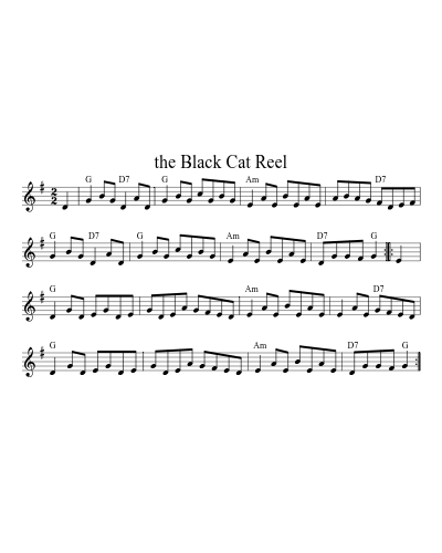 the Black Cat Reel sheet music preview