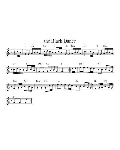 The Black Dance (Version 2) sheet music preview