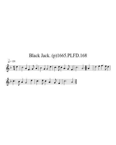 Black Jack. (p)1665.PLFD.168 sheet music preview