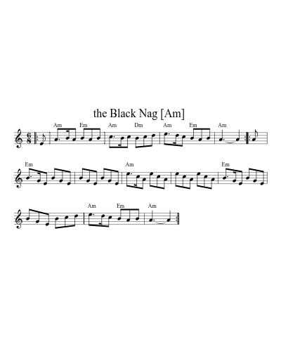the Black Nag  [Am] sheet music preview