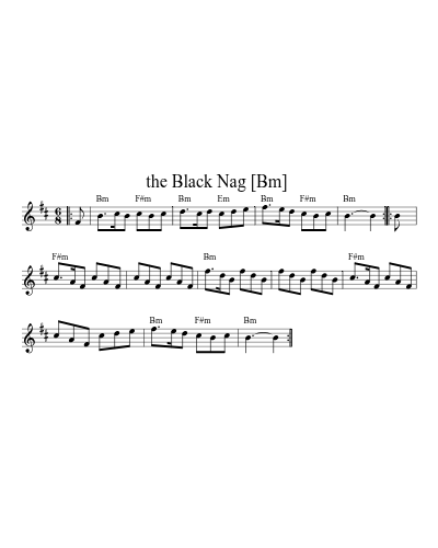 the Black Nag  [Bm] sheet music preview