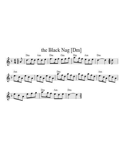 the Black Nag  [Dm] sheet music preview