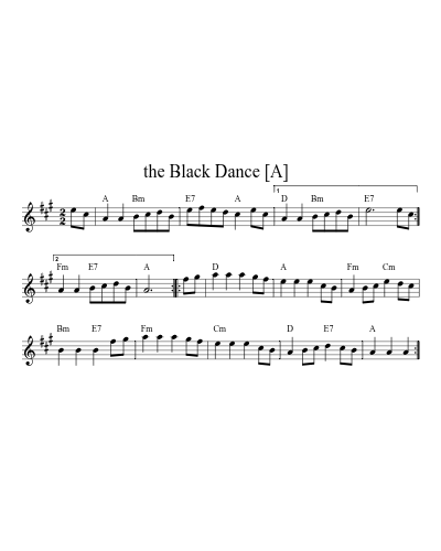 the Black Dance   [A] (Version 3) sheet music preview