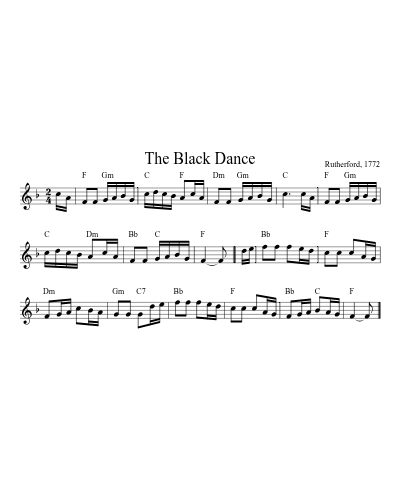 The Black Dance (Version 3) sheet music preview