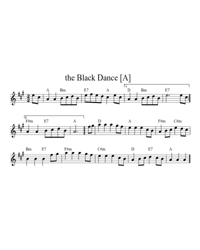 the Black Dance   [A] (Version 4) sheet music preview