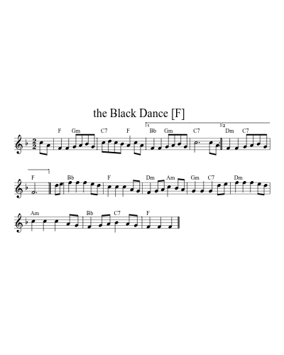 the Black Dance   [F] (Version 4) sheet music preview