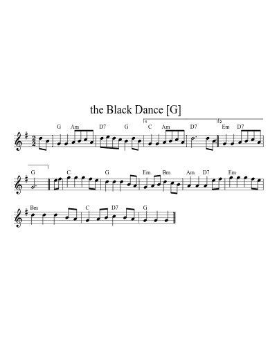 the Black Dance   [G] (Version 4)