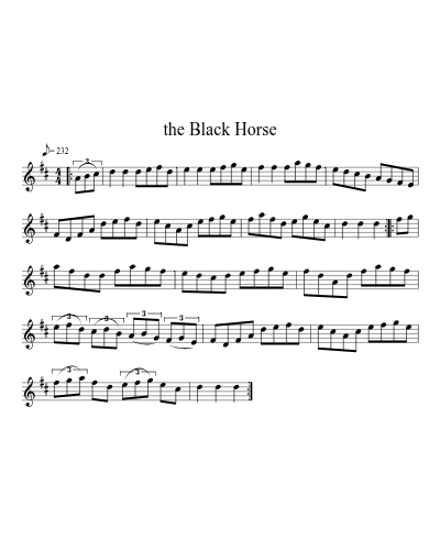 the Black Horse sheet music preview