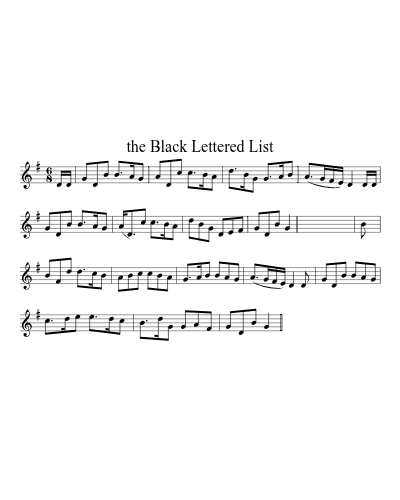The Black Lettered List (Version 3)