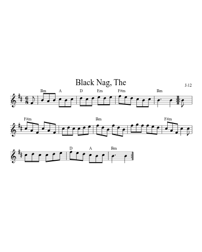 Black Nag, The sheet music preview