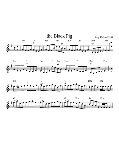 the Black Pig sheet music preview