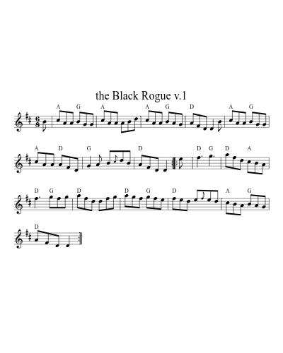 the Black Rogue v.1 (Version 2) sheet music preview