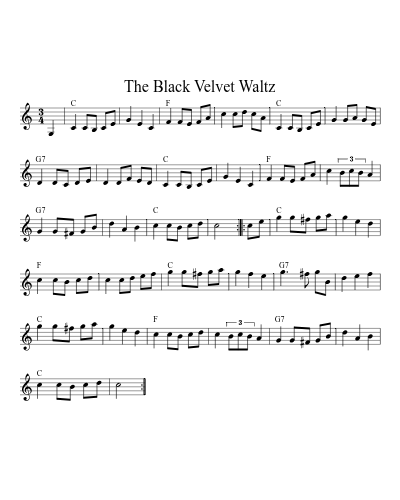 The Black Velvet Waltz (Version 2) sheet music preview