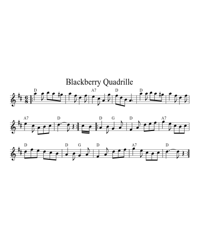 Blackberry Quadrille (Version 8) sheet music preview