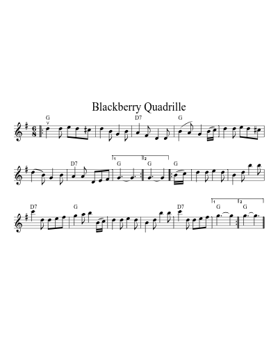 Blackberry Quadrille (Version 9) sheet music preview