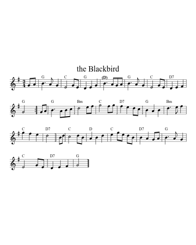 The Blackbird (Version 9) sheet music preview