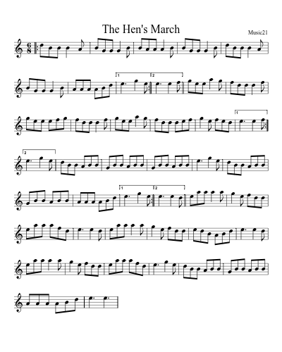 The Hen's March sheet music preview