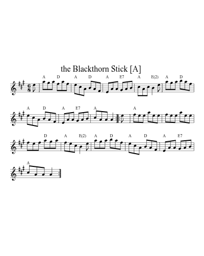 the Blackthorn Stick  [A] sheet music preview