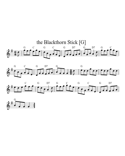the Blackthorn Stick   [G] (Version 4)