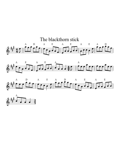 The blackthorn stick (Version 7) sheet music preview