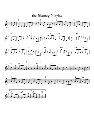 The blarney pilgrim (Version 7) sheet music preview