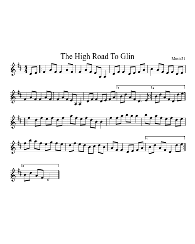 The High Road To Glin sheet music preview