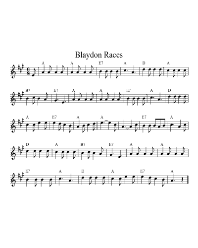 Blaydon Races (Version 7) sheet music preview